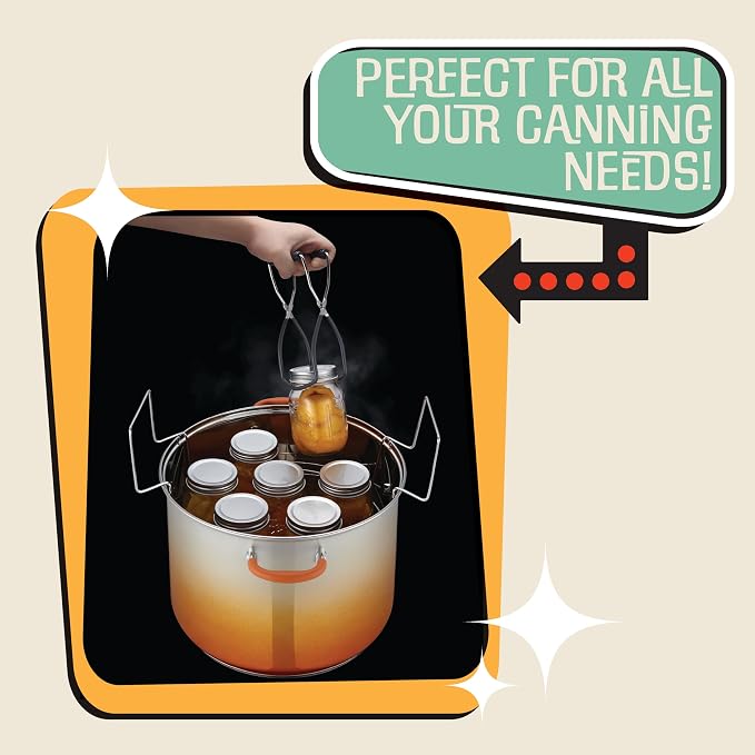 CONCORD 20 Quart Stainless Steel Canning Pot Set. Includes Canning Rack, Tongs, Jar Lifter, Funnel, Wrench, Lid Lifter, Mixer/Measurer (Induction Compatible)
