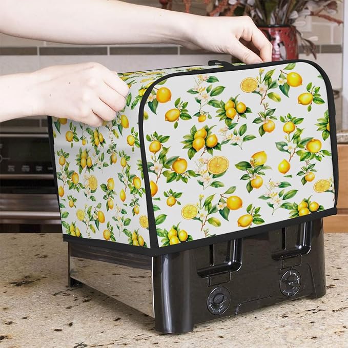 Toaster Cover 2 Slice Wide Slot Tropical LemonBread Toaster Oven Dustproof Cover Small Appliance Kitchen Covers Dust and Fingerprint Protection for Women Gift 2 Slice