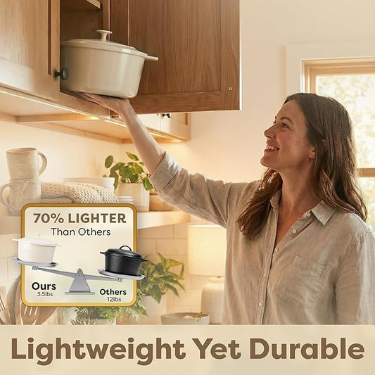 Dutch Oven 5 Qt with Lid, Lightweight Aluminum Nonstick Ceramic Pot, Gotham Steel Dutch Oven for Bread Baking, PFOA & PFAS Free, 500°F Rated, Dishwasher Safe, Induction Compatible - Cream