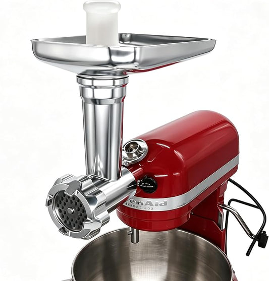 Replacement Food Meat Grinder Attachment with Sausage Stuffer Kit and Food Tray,Compatible with KitchenAid Artisan Series 4.5/5 Quart Tilt Head Stand Mixer &5/6/7 Quart Bowl-Lift Stand Mixer