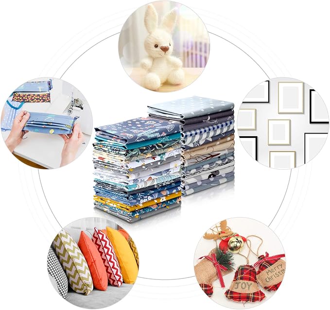 Tatuo 30 Pieces 10 x 10 Inches Cotton Fabric Bundle Squares Patchwork Floral Fabric Sewing Quilting Bundles Assorted Pattern Cloth for DIY Scrapbook Craft Making