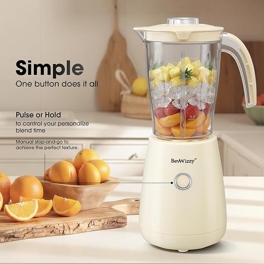 Blender for Smoothies and Shakes, Peak 350W Single Serve Mixer with Stainless Steel 6 Blades, 21oz Food-Grade Jar Quiet 70dB Smoothie Maker, Creamy White Compact Licuadora for Kitchen and Gym