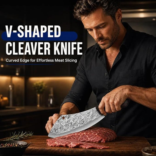 DRAGON RIOT Chef Butcher Knife Set for Meat Cutting, 4 Pcs Japanese Forged Chef Knives Set for Men and Women Gift for Men
