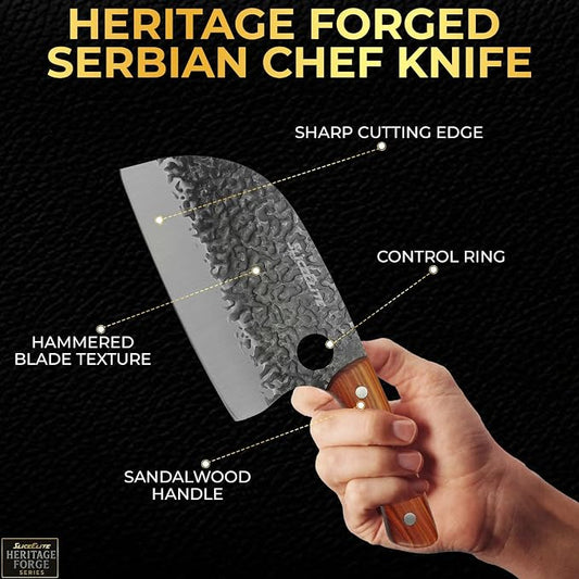 Hand-Forged Professional Butcher Knife (SERBIAN CHEF KNIFE)