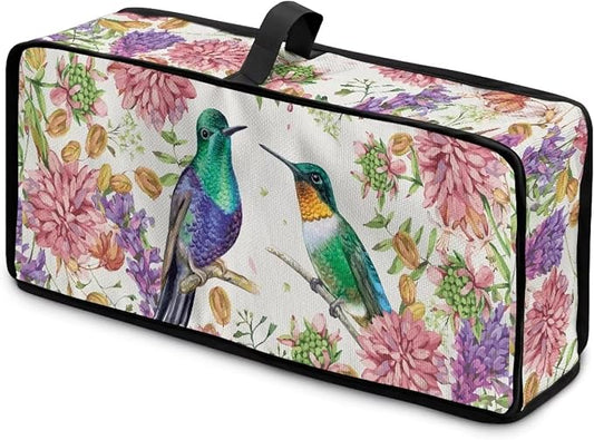 Toaster Cover 2 Slice Floral Hummingbird Slim 2 Slice Toaster Cover, Easy to Fold and Carry, Heat-Resistant Dustproof Protective Covers for Small Appliance