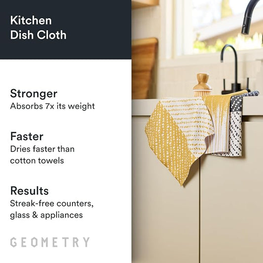 GEOMETRY Kitchen Dish Cloths - Quick Dry Dishcloths for Kitchen - Premium Dish Rags with Geoweave - 3-Pieces This and that