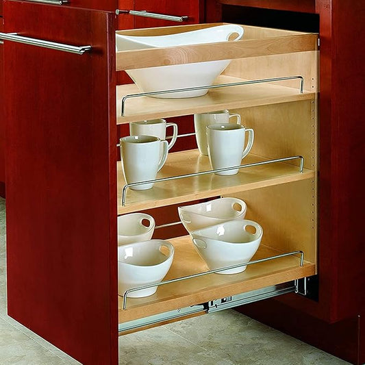 Rev-A-Shelf Maple Pullout Organizer w/Blum Soft-Close for 18" Base Cabinets