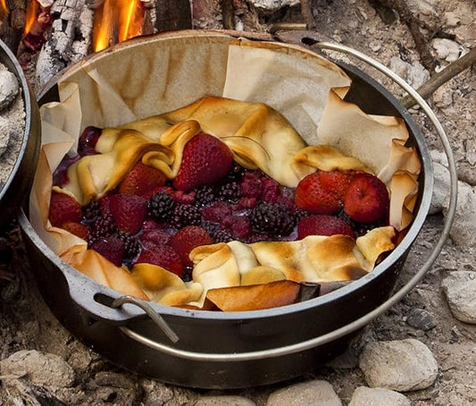 Lodge 20 Inch Diameter Parchment Paper Dutch Oven Liner - 100% Biodegradable Dutch Oven Liner - Easy Camp Cooking Cleanup - 8 Pack