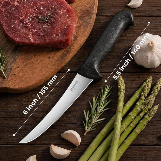 ZHANG XIAO QUAN Fillet Knife 6", High Carbon Stainless Steel Sharp Boning Knife, Ergonomic Handle for Meat and Poultry