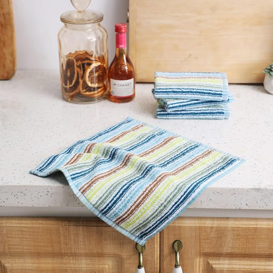 Oeleky Kitchen Dishcloths for Washing Dishes, Ultra Absorbent Dish Rags, Cotton Cleaning Cloths Pack of 16, 12x12 Inches (Mix-1, 12x12 inch)