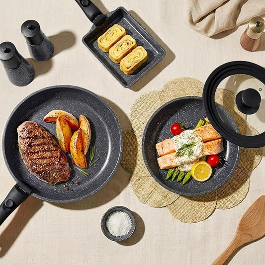 GiPP Ceramic Pots and Pans Set Non Stick, Nonstick Detachable Handle Cookware Sets, Healthy Non Toxic PFAS PFOA & PTFE Free, Dishwasher &Oven Safe, Induction Kitchen Pot and Pan, 17 Piece Gray