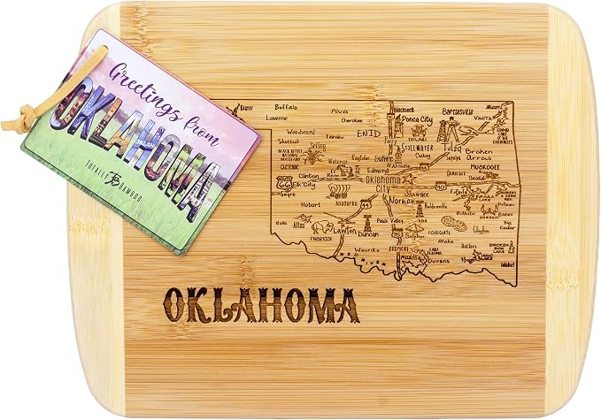 Totally Bamboo A Slice of Life Oklahoma State Serving and Cutting Board, 11" x 8.75"