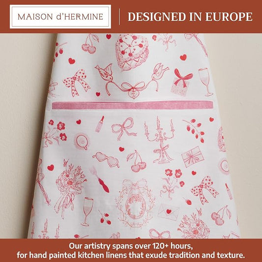 Maison d' Hermine 100% Cotton Apron for women with Pocket Kitchen Chef Apron for Men Cooking Spring Summer