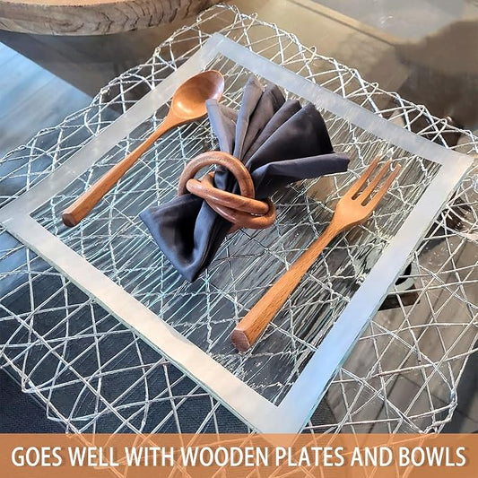 Wood Soup Spoons And Forks 6 Sets Natural Wood Eating Utensils Wooden Flatware Set, 7.5Inch Eco Friendly Wood Cutlery Wooden Dinner 6 Spoons and 6 Forks
