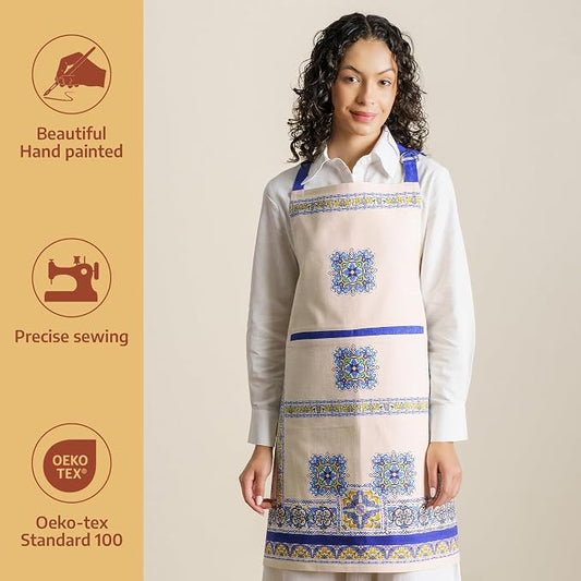 Maison d' Hermine 100% Cotton Apron for women with Pocket Kitchen Chef Apron for Men Cooking Spring Summer