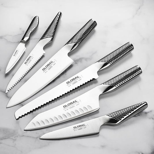 Global 8 Piece Knife Set with Bamboo Block