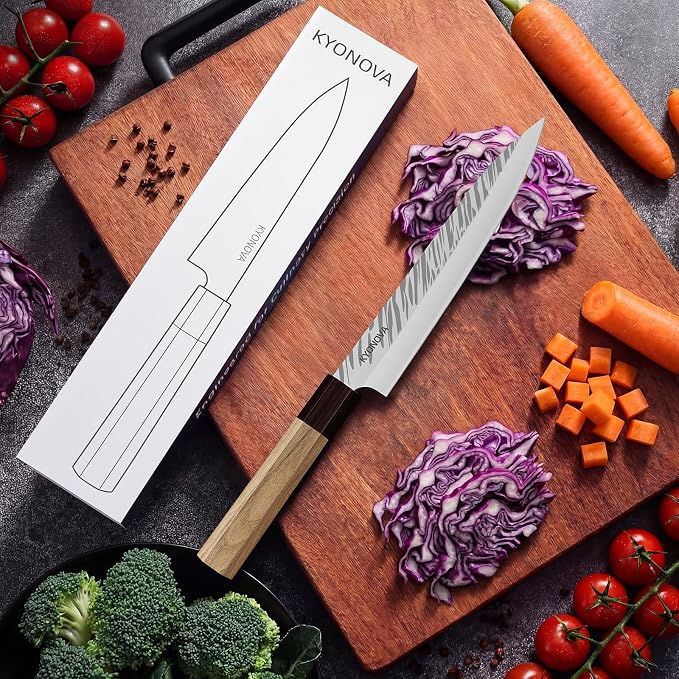 8.5 Inch Sashimi Knife Sushi Knife, 9-Layer VG10 High Carbon Steel Japanese Yanagiba Knifes, Sharp Long Slicing Bread Knifes with Rosewood Handle for Home Kitchen
