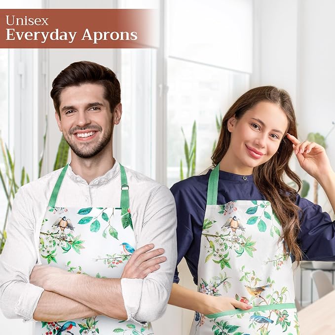 Maison d' Hermine 100% Cotton Apron for women with Pocket Kitchen Chef Apron for Men Cooking Spring Summer