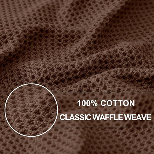 Homaxy 100% Cotton Waffle Weave Kitchen Dish Cloths, Ultra Soft Absorbent Quick Drying Dish Towels, 12 x 12 Inches, 24-Pack, Coffee