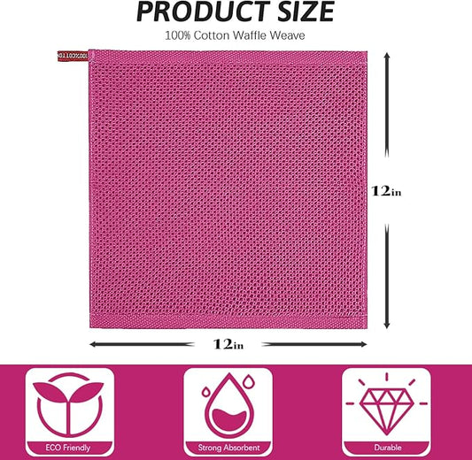 Nialnant 6 Pack Kitchen Towels, 100% Cotton Dish Cloth for Washing Dishes, Absorbent Quick Drying Dish Rags, Multipurpose Cleaning Rags-12x12 Inches