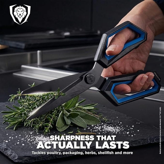 Dalstrong Kitchen Scissors - BATMAN™ Edition - Shadow Black Edition - Heavy-Duty 3CR13 Stainless Steel - Black Titanium Coating - ABS & TPR Handles Shears - Detachable DC Artwork Blade - Collectible