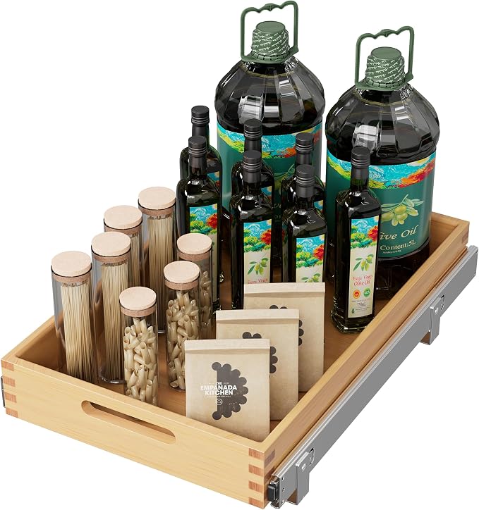 Pull Out Drawers for Cabinets 21"W x 21"D, Slide Out Wood Drawer Shelf, Heavy Duty Caddy Pull Out Cabinet Organizer, Base Cabinet Organization for Kitchen, Pantry