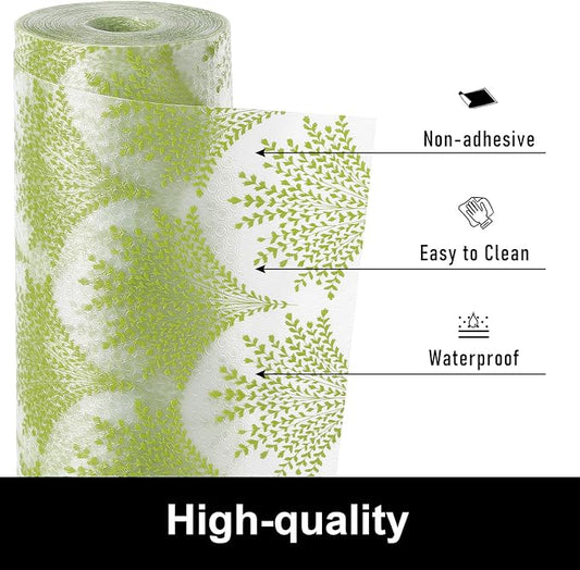 Cooyes Shelf Liners for Kitchen Cabinets, Refrigerator Liners Waterproof & Oil-Proof Kitchen Cupboard Liner Drawer Mats EVA Material Non Adhesive Fridge Liner for Shelves๏ผ11.8" W x 236" L๏ผ