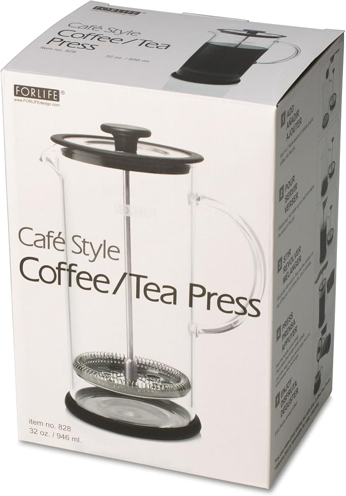 Cafe Style 828-BLK Coffee/Tea Press, 32-Ounce, Black