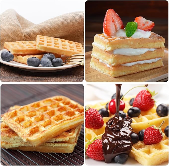 Silicone Belgian Waffle Mold, 2-Cavity Non-Stick Air Fryer Muffin Pan for Baking, Gray