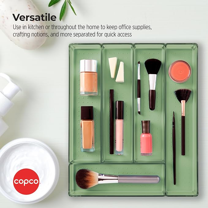 Copco 5 Compartment Drawer Organizer, Flatware, Cosmetics, Office or Craft Room