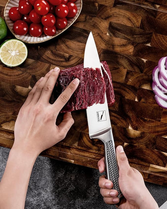 8 Inch High Carbon Stainless Steel Chef Knife - Sharp Kitchen Knife with Unibody Design, Ideal for Family & Restaurant Use, Presented in a Gift Box