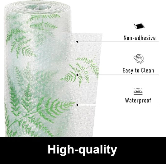 Cooyes Shelf Liner Drawer Liners, Shelf Liners for Kitchen Cabinets, Non-Adhesive Cabinet Liner, EVA Waterproof Non-Slip Refrigerator Liners for Kitchen Drawers๏ผ23.6" W x 118" L๏ผ