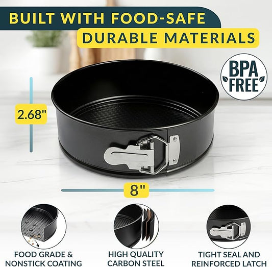 Cheesecake Pan 8 Inch Carbon Steel With Removable Bottom โ Leakproof Design, Nonstick Coating Springform Pan โ Durable Cake Mold With Secure Latch, Even Heat Cheese Cake Pans For Baking