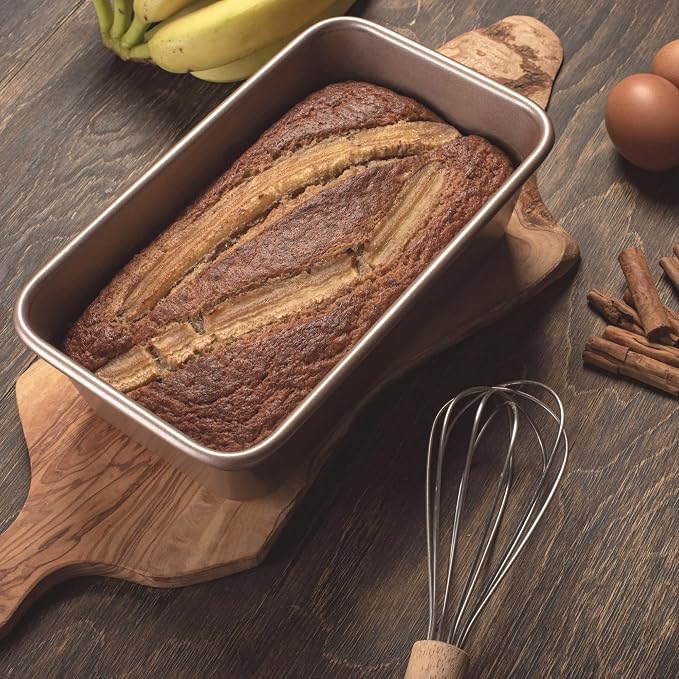 HAPPIELS 5x9in Nonstick Loaf Pan 1lb for Oven Baking, PFOA & BPA Free | Non Toxic Loaf Tin | Molds for Baking | Best 9 x 5 Non stick Bakeware | Nontoxic 5x9 Banana Bread Mold Pans & Tins
