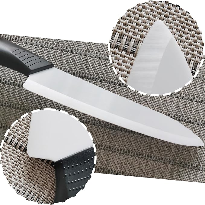 Ceramic Knife - 8 inch Chef's Knife - Light, Precise, Sharp Ceramic Kitchen Knife with Sheath Cover