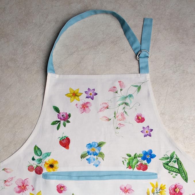 Maison d' Hermine 100% Cotton Apron for women with Pocket Kitchen Chef Apron for Men Cooking Spring Summer