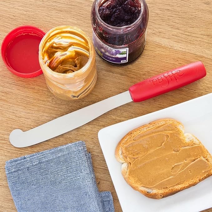 PB-JIFE! The Ultimate PB knife. Stir, scrape, and clean the BIG Jars (Red, 2)