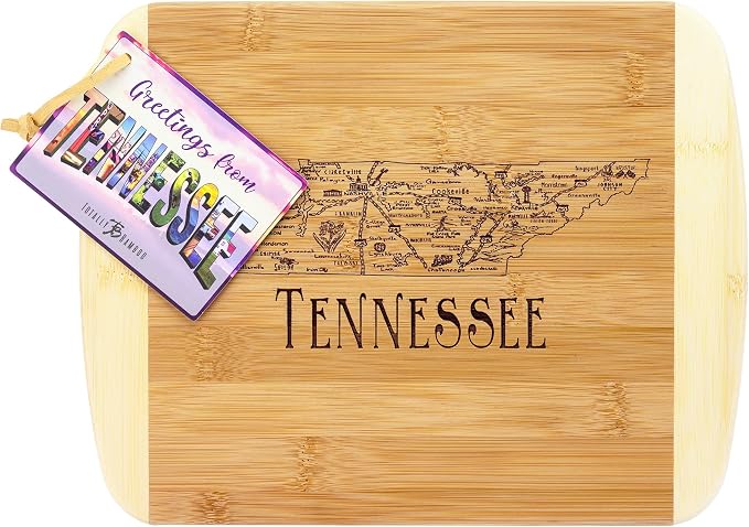 Totally Bamboo A Slice of Life Tennessee State Serving and Cutting Board, 11" x 8.75"