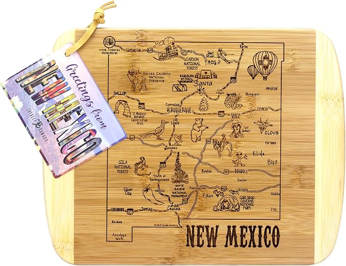 Totally Bamboo A Slice of Life New Mexico State Serving and Cutting Board, 11" x 8.75"