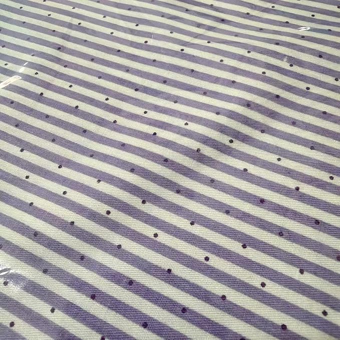 Light Weight Natural Cotton Fabric by the Yard DIY Making Supplies Quilting Patchwork Fabric Fat Quarter Bundles DIY for Quilting Cotton Patchwork Cushions (Purple Striped dots, 1 Yard)