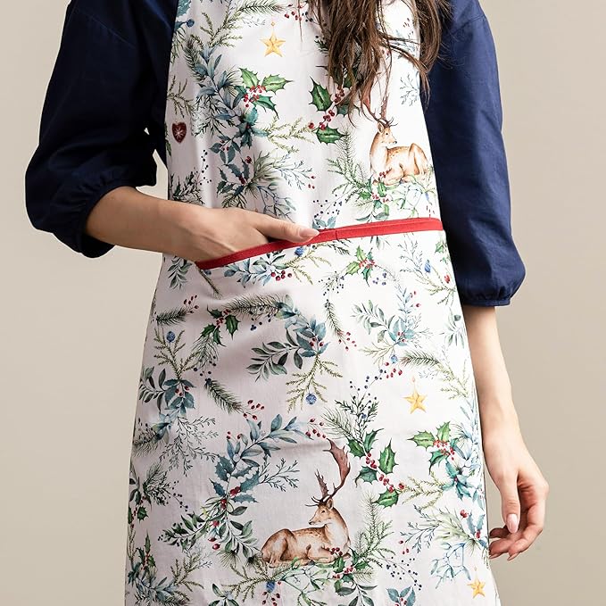 Maison d' Hermine 100% Cotton Apron for women with Pocket Kitchen Chef Apron for Men Cooking Spring Summer