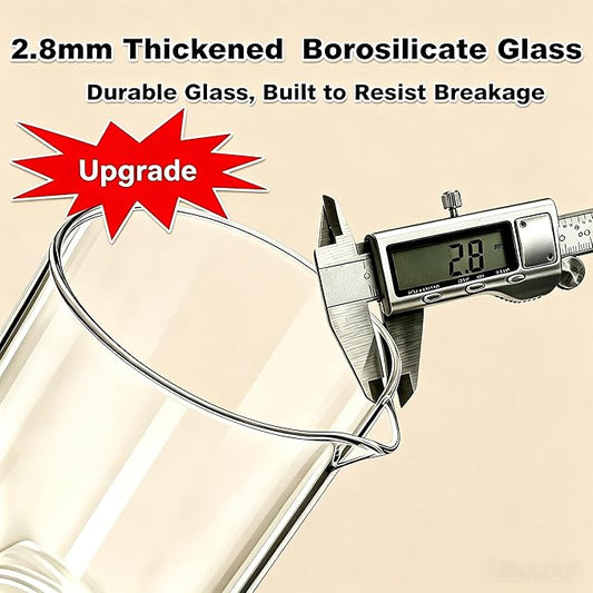 QUQIYSO French Press Coffee Maker, Large Coffee Press with Thick Borosilicate Glass, 304 Stainless Steel Filter, Finish Tea & Cold Brew Coffee Maker for Home, Office, Party, 51oz, Dark Pewter