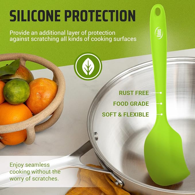 Kaluns Silicone Kitchen Utensils Set 24 Pcs Silicone Cooking Utensils Set - Can Opener, Masher, Turner, Spatula 446°F Heat Resistant Non-Stick - Premium Silicone and Stainless Steel Utensil Set
