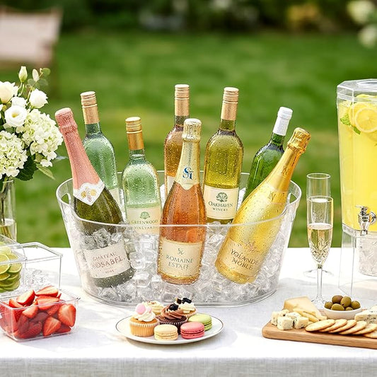 Lifewit 11.5L Ice Bucket for Parties, Large Plastic Drink Cooler for Champagne Wine, Beer, Clear Beverage Tub for Mimosa & Cocktail Bar, Portable Chiller for Party Hosting & Serving