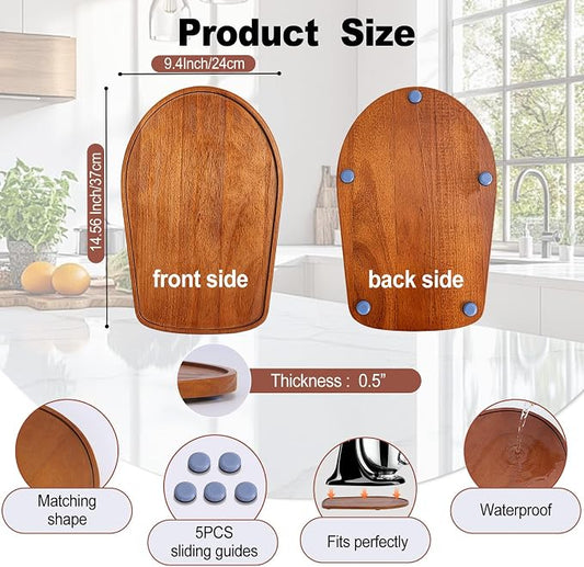 Mixer Slider Mat for Tilt Head Kitchen aid 4.5-5Qt Stand Mixer,Falikoco Kitchenaid Mixer Slider Pine Wood, 5PCS Appliance Slider, Kitchen aid Accessories and Attachments Moving Tray for Artisan Series