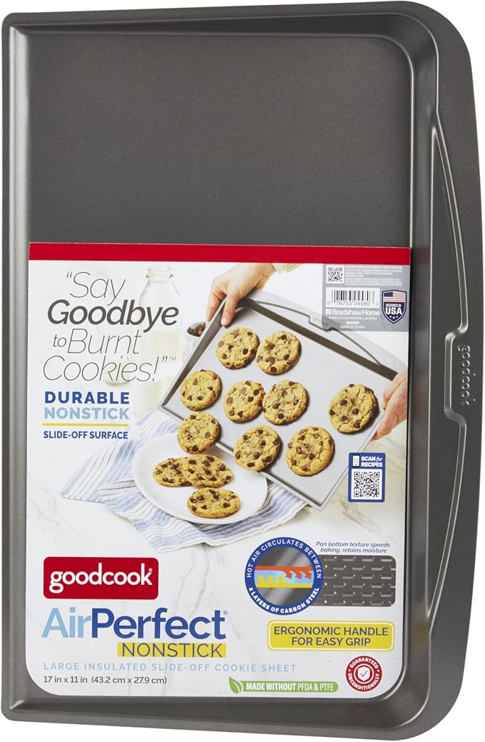 GoodCook AirPerfect Nonstick Air Insulated Slide Off Cookie Sheet, 11x17 inch