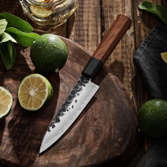 Sunnecko 5.5 Inch Paring Knife Japanese Kitchen Knife Sharp, Fruit Knife Carbon Steel 3-Layered 9CR18MOV, Rosewood Handle Gift Box