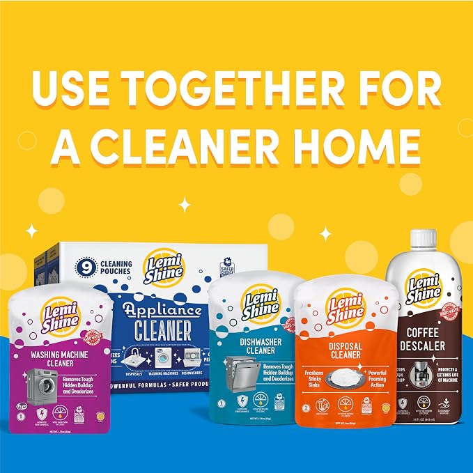 Lemi Shine Garbage Disposal Cleaner and Deodorizer Powered By Citric Acid | Foam Cleaner For Kitchen Garbage Disposal with a Natural, Fresh Lemon Scent (2 Count)