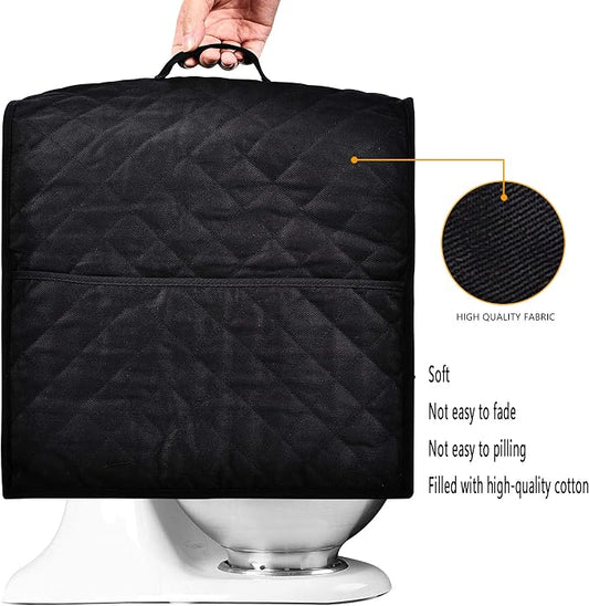 Stand Mixer Cover compatible with Kitchenaid Mixer, Fits All Tilt Head & Bowl Lift Models,Fine, Soft, Not Easy to Fade, Not Easy To Pilling. (Fits for 4.5-Quart and All 5-Quart, Black)