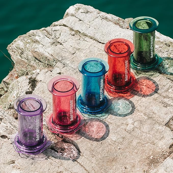 AeroPress Clear Pink Coffee Press - All-in-One French Press, Pour-Over & Espresso Style Manual Brewer, 2 Min Brew for Less Bitterness, More Flavor, Small Portable Coffee Maker, Travel & Camping